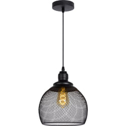 Lucide Mesh – Colgante Leuchten – Diámetro 15 cm – Negro, metal, negro, E27 60 wattsW 230 voltsV