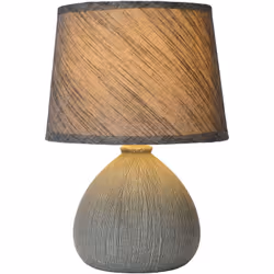 Lucide 47506/81/36 Ramzi Lampe de Table, Céramique, E14, 40 W, Gris, 18 x 18 x 26 cm
