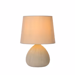 Lucide Ramzi de lámpara de mesa de color beige, cerámica, E14, 40 W, Cream, 18 x 18 x 26 cm