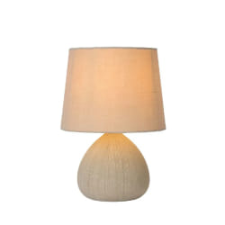 Lucide Ramzi de lámpara de mesa de color beige, cerámica, E14, 40 W, Cream, 18 x 18 x 26 cm