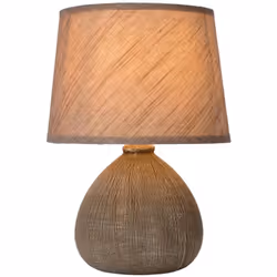 Lucide 47506/81/43 Ramzi Lampe de Table, Céramique, E14, 40 W, Brun, 18 x 18 x 26 cm