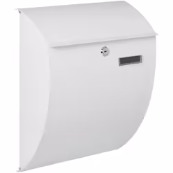 Perel Boîte aux lettres Nice, boîte aux lettres murale extérieure, partie avant courbée, avec porte-nom serrure et clapet ver ...
