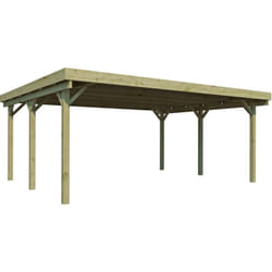 Carport double en bois Basic 6 x 5 m