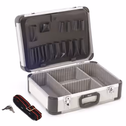 Perel Mallette à outils vide, valise outils vide, mallette de rangement, valise transport, compartiments individuels, poches  ...
