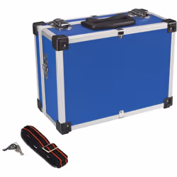Perel Mallette de rangement, valisette métal, mallette à outils vide, valise outils vide, transport, verrouillable 2 clés, ba ...