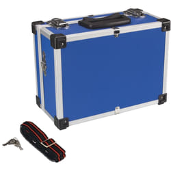 Perel - Mallette de rangement, valisette métal, mallette à outils vide, valise outils vide, transport, verrouillable 2 clés, bandoulière, aluminium,