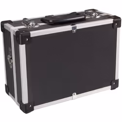 Perel Mallette de rangement, bandoulière, verrouillage par clé, 2 clés, aluminium, noir, 320 x 230 x 155 mm Cette mallette de ...