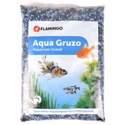 Flamingo - Gravier Gruzo Fin Bleu Noir Bleu foncé 1 kg pour aquarium