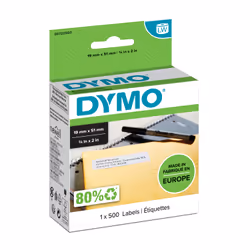 DYMO LW - Étiquettes multi-usages - 19 x 51 mm - S0722550, Blanc, Imprimante d'étiquette adhésive, Papier, Amovible, Rectangl ...