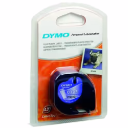 DYMO Étiquettes en plastique ® LetraTag® - 12 mm, Noir sur transparent, Polyester, Belgique, DYMO, LetraTag 100T, LetraTag 10 ...