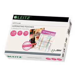 Leitz Laminierfolie A7 125 Ám, Transparent, Brillant, A7, 86 mm, 29 mm, 116 mm