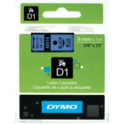 DYMO D1 - Standard Étiquettes - Noir sur bleu - 9mm x 7m