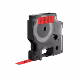 DYMO D1 - Standard Étiquettes - Noir sur rouge - 9mm x 7m, Noir sur rouge, Polyester, Belgique, -18 - 90 °C, DYMO, LabelManag ...