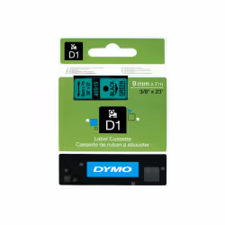 DYMO D1 - Standard Étiquettes - Noir sur vert - 9mm x 7m, Noir sur vert, Polyester, Belgique, -18 - 90 °C, DYMO, LabelManager ...