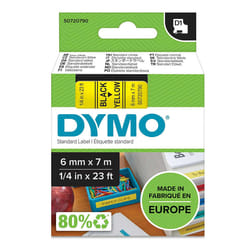 DYMO D1 - Standard Étiquettes - Noir sur jaune - 6mm x 7m