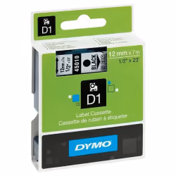 DYMO D1 - Standard Étiquettes - Rouge sur transparent - 12mm x 7m, Rouge sur transparent, Polyester, Belgique, -18 - 90 °C, D ...