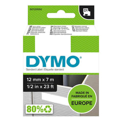 DYMO D1 - Standard Étiquettes - Rouge sur blanc - 12mm x 7m