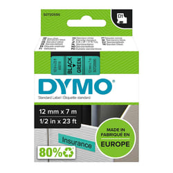 DYMO D1 - Standard Étiquettes - Noir sur vert - 12mm x 7m