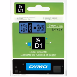 DYMO D1 - Standard Étiquettes - Noir sur bleu - 19mm x 7m, Noir sur bleu, Polyester, Belgique, -18 - 90 °C, DYMO, LabelManage ...