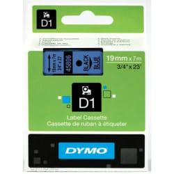 DYMO D1 - Standard Étiquettes - Noir sur bleu - 19mm x 7m