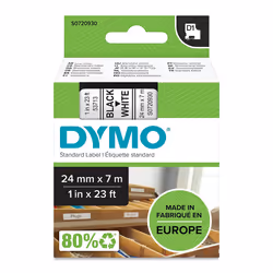 DYMO D1 - Standard Étiquettes - Noir sur blanc - 24mm x 7m, Noir sur blanc, Polyester, Belgique, -18 - 90 °C, DYMO, LabelMana ...