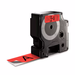 DYMO D1 - Standard Étiquettes - Noir sur rouge - 24mm x 7m, Noir sur rouge, Polyester, Belgique, -18 - 90 °C, DYMO, LabelMana ...