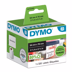 DYMO LW - Étiquettes multi-usages - 54 x 70 mm - S0722440, Blanc, Imprimante d'étiquette adhésive, Papier, Permanent, LabelWr ...