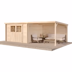 Decor Et Jardin Abri Jardin Bois "eden" Avec Extension - 18.02 M² - 6.05 X 2.98 X 2.09 M - 28 Mm