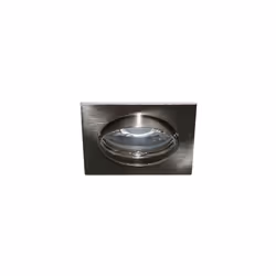 Downlight encastré carré orientable nickel satiné Fixation par ressorts. Double bornier automatique. Montage au plafond en en ...
