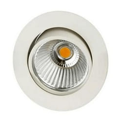 Spot encastré inclinable à 20° rond Ø82mm blanc avec alimentation et lampe dimmable 9W/38° /3000K/820Lm/50000h/230V blanc chaud DO16