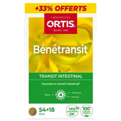 Ortis Bénétransit Transit Intestinal 54 Comprimés + 18 Comprimés Offerts