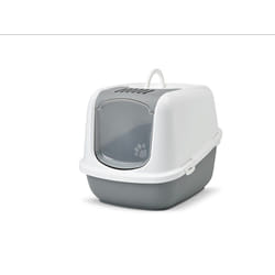Savic Nestor Jumbo Chat Toilettes couvertes pour animaux de compagnie Gris, Blanc