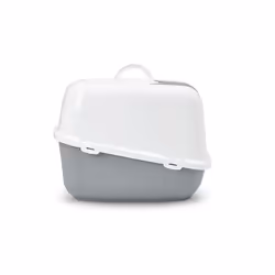 Savic Nestor Jumbo Chat Toilettes couvertes pour animaux de compagnie Gris, Blanc