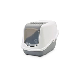 Savic Nestor Chat Toilettes couvertes pour animaux de compagnie Gris, Blanc