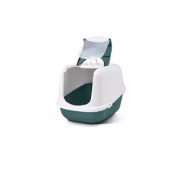 Savic Nestor Jumbo Chat Toilettes couvertes pour animaux de compagnie Vert, Blanc