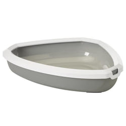 Bac à litière d'angle avec rebord pour chat Nobby Pet Rincon