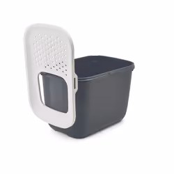 Savic Hop In Chat Toilettes avec entrée par le haut Gris, Blanc