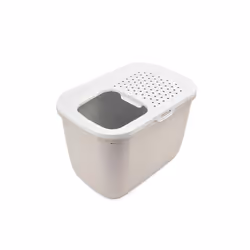 Savic Hop in Chat Toilettes avec entrée par le haut Beige, Blanc