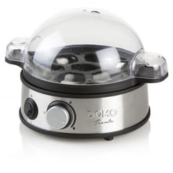 Domo DO9142EK cuiseur d'oeufs 7 œufs Noir, Acier inoxydable, Transparent