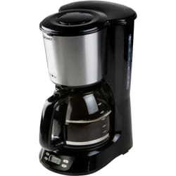 DO1065K Cafetière noir, acier inoxydable Nombre de tasse=12 écran, minuteur, verseuse en verre X533422 - Domo