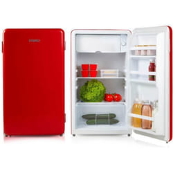 PRIMO PR152RKR Réfrigérateur Table Top Rétro - Pose Libre - 93L - E - Rouge