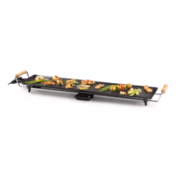 Domo DO8313TP, Plancha, Noir, Acier inoxydable, Bois, 900 x 220 mm, 0,85 m, Rotatif, 1800 W