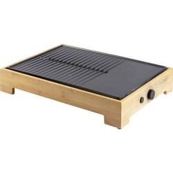 DOMO DO9271G électrique Barbecue voyant lumineux revêtement anti-adhésif bois noir