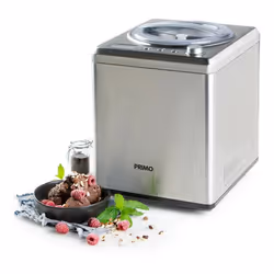 PRIMO PR408IM Sorbetière - Machine à glace - Auto-congelante - Avec Compresseur - 2L - Argent