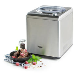 PRIMO PR408IM Sorbetière - Machine à glace - Auto-congelante - Avec Compresseur - 2L - Argent