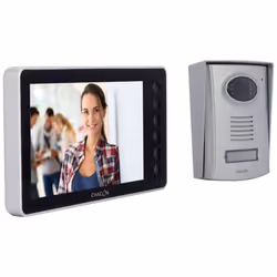 Caractéristiques du vidéophone filaire écran 7'' - IP44 - Chacon : Modèle : vidéophone filaire Couleur(s) : noir Indice de pr ...