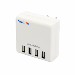 Chacon Chargeur secteur 4 ports USB, Intérieure, Secteur, Blanc