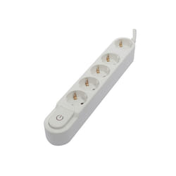 Multiprise Design Schuko 5x16a - 1,5 M - Blanc - Chacon