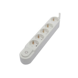Multiprise Design Schuko 5x16A - 3 m - blanc - Chacon