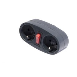 Chacon Domino 2 x 16A, avec interrupteur, Anthracite